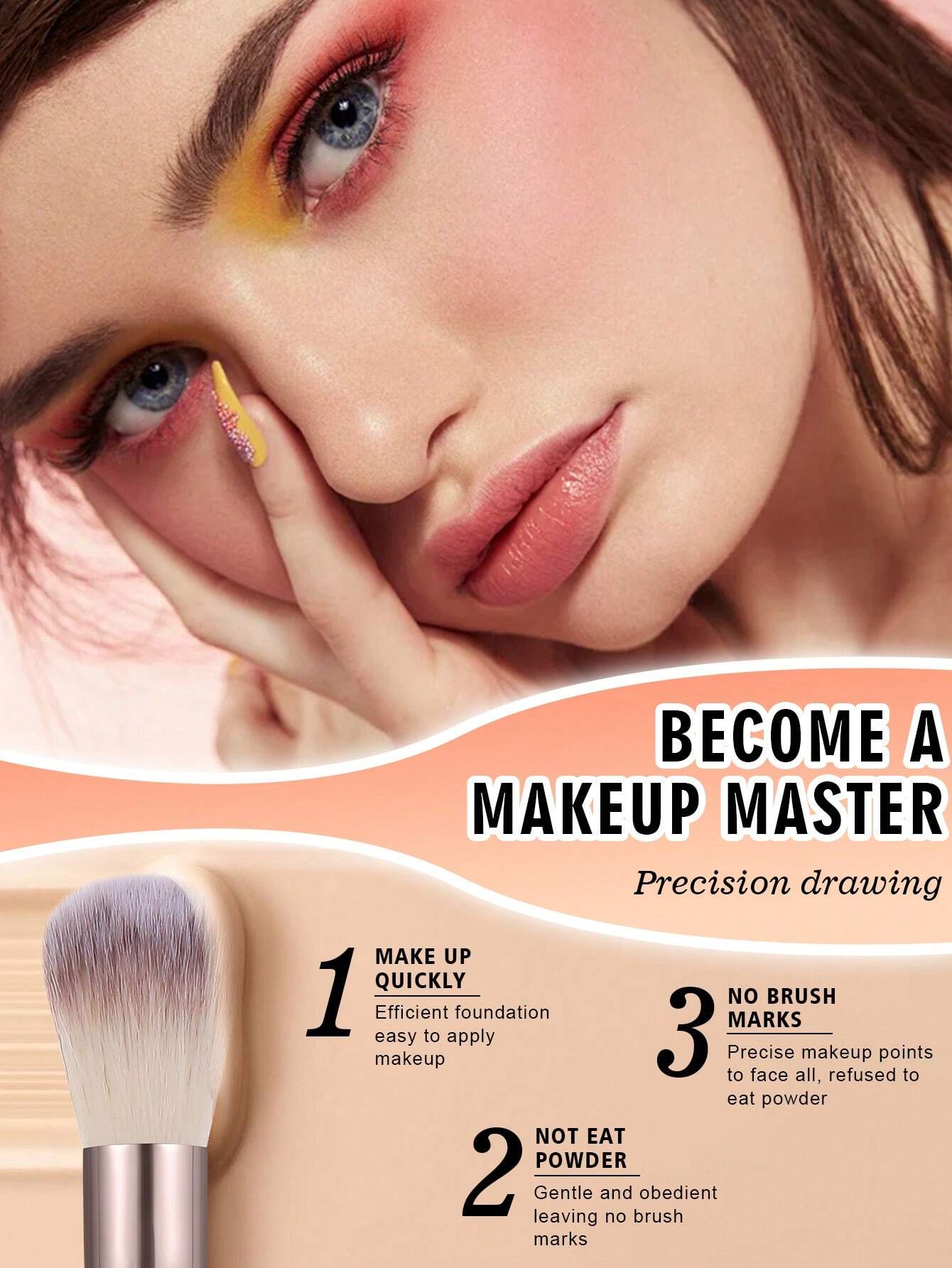 Shein 20 pcs Champagne Gold Makeup Brush Set
