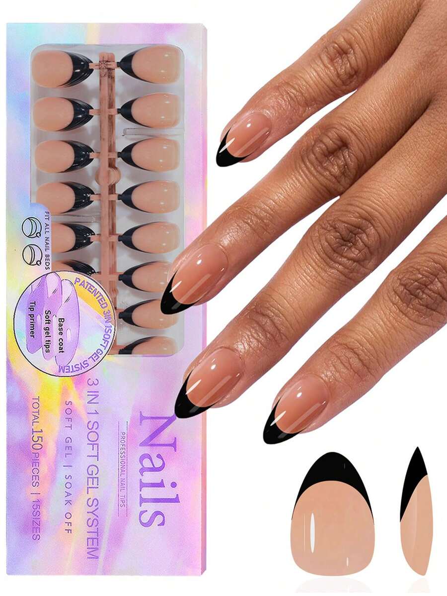 Shein black nail polishes 150 pieces