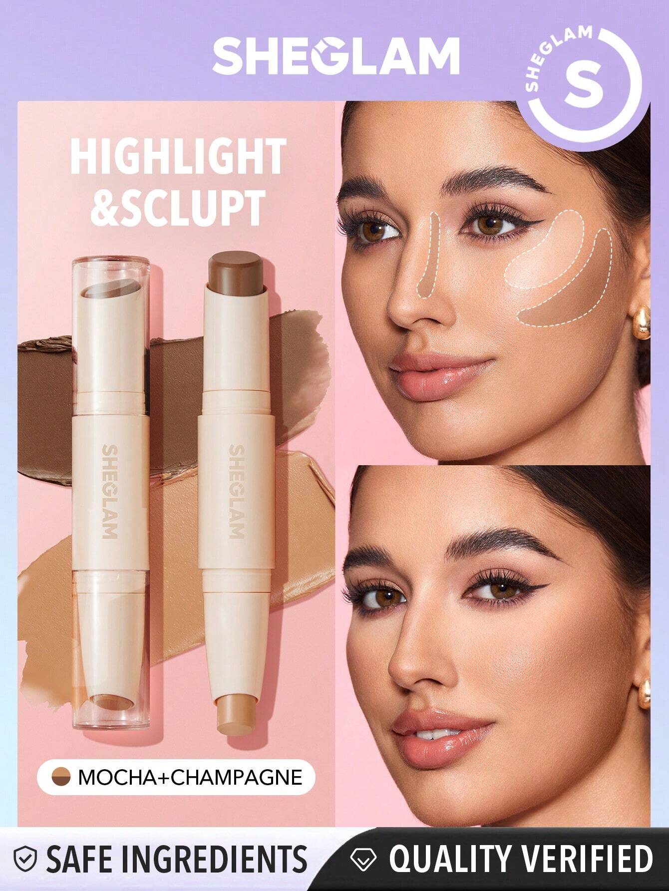 Sheglam Color and Sculpt Stick 2 In 1 Contour Dual Head Highlighter