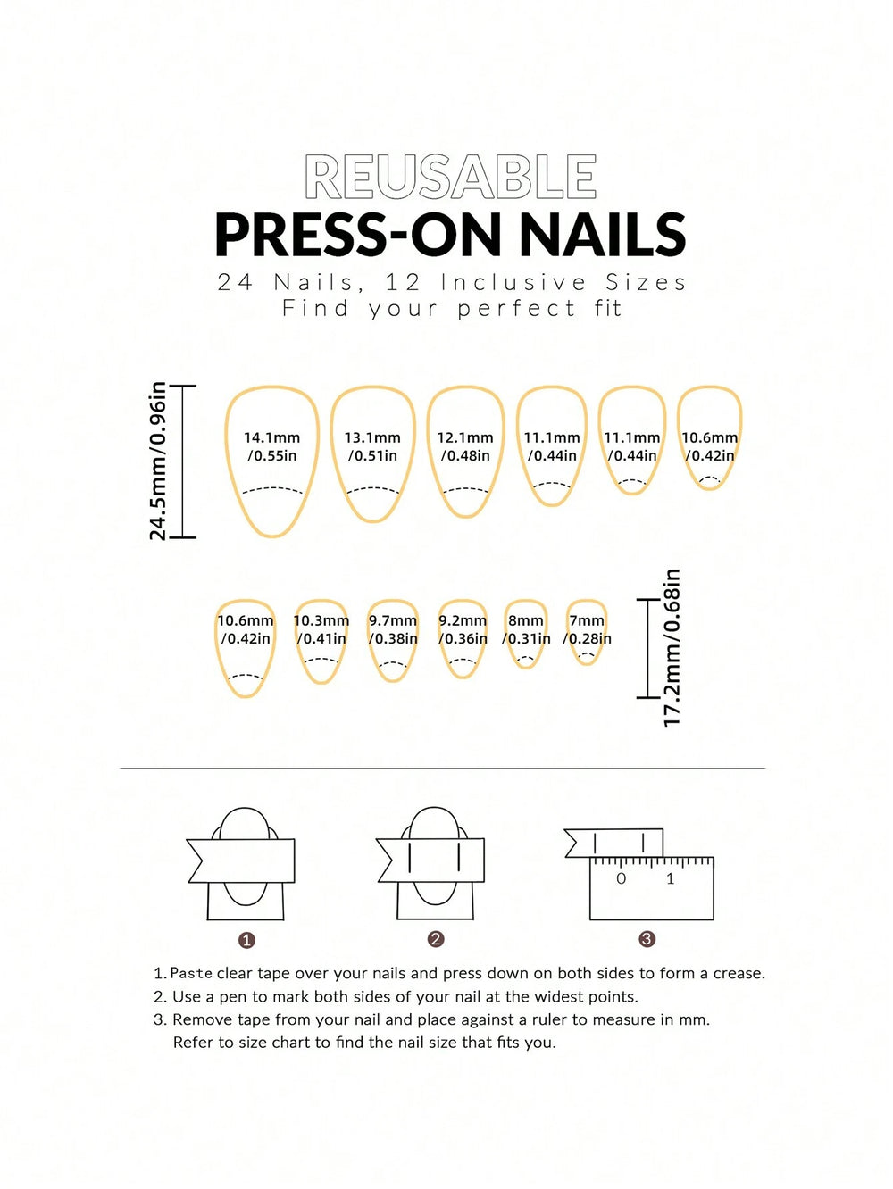 Shein 24pcs Summer Model Short Nails Pink French