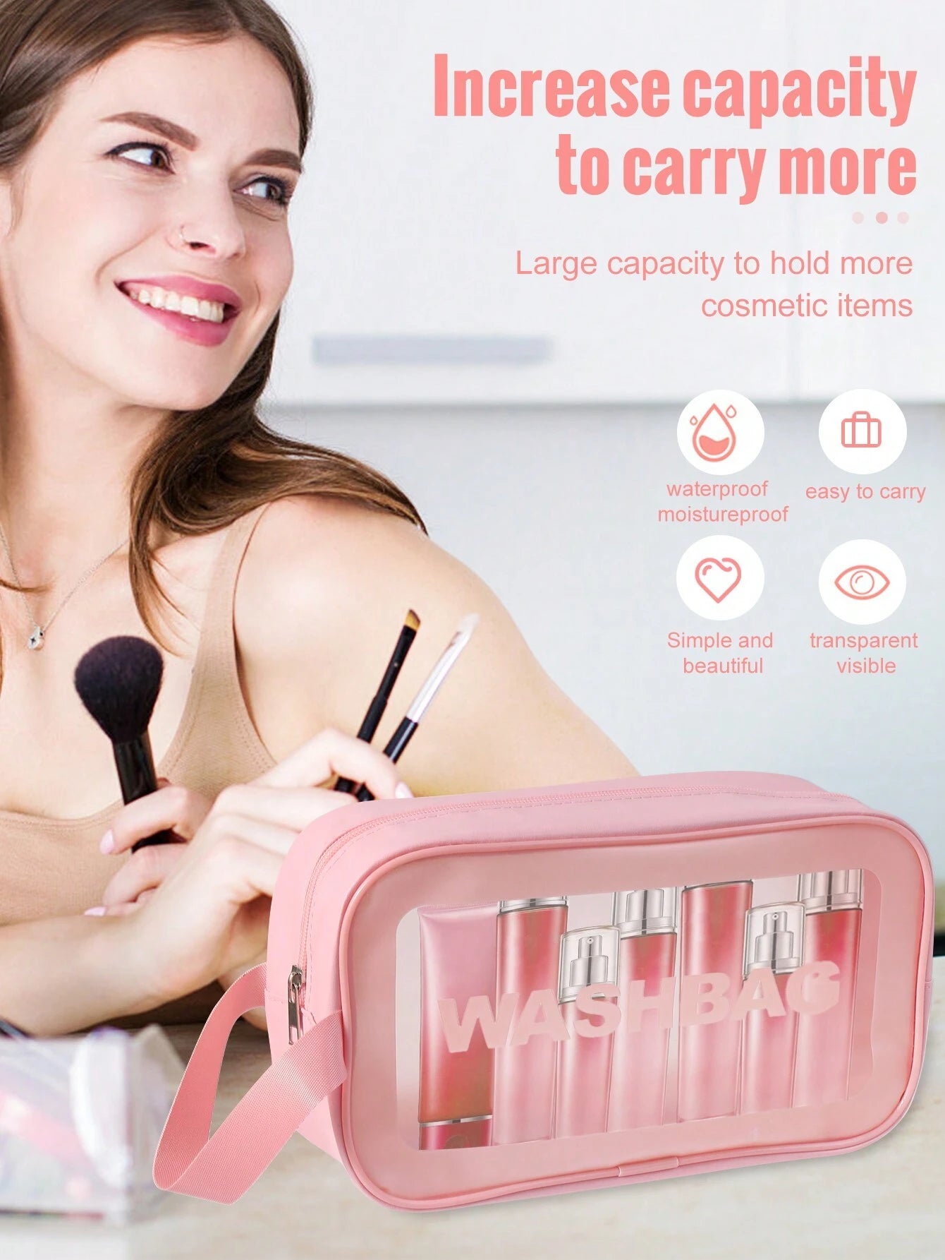 Shein 46 Pcs complete makeup kit With Bag Pink