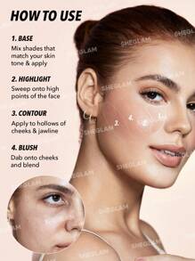 باليت SHEGLAM All About That Face متعددة الاستعمالات للوجه - درجة فانيليا سكالبت 12 لونًا