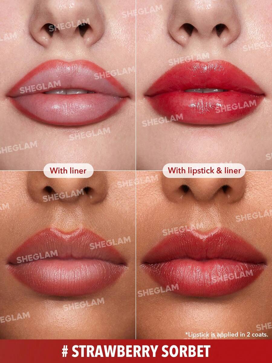 محدد الشفاه وأحمر الشفاه SHEGLAM Glam 101 Glossy