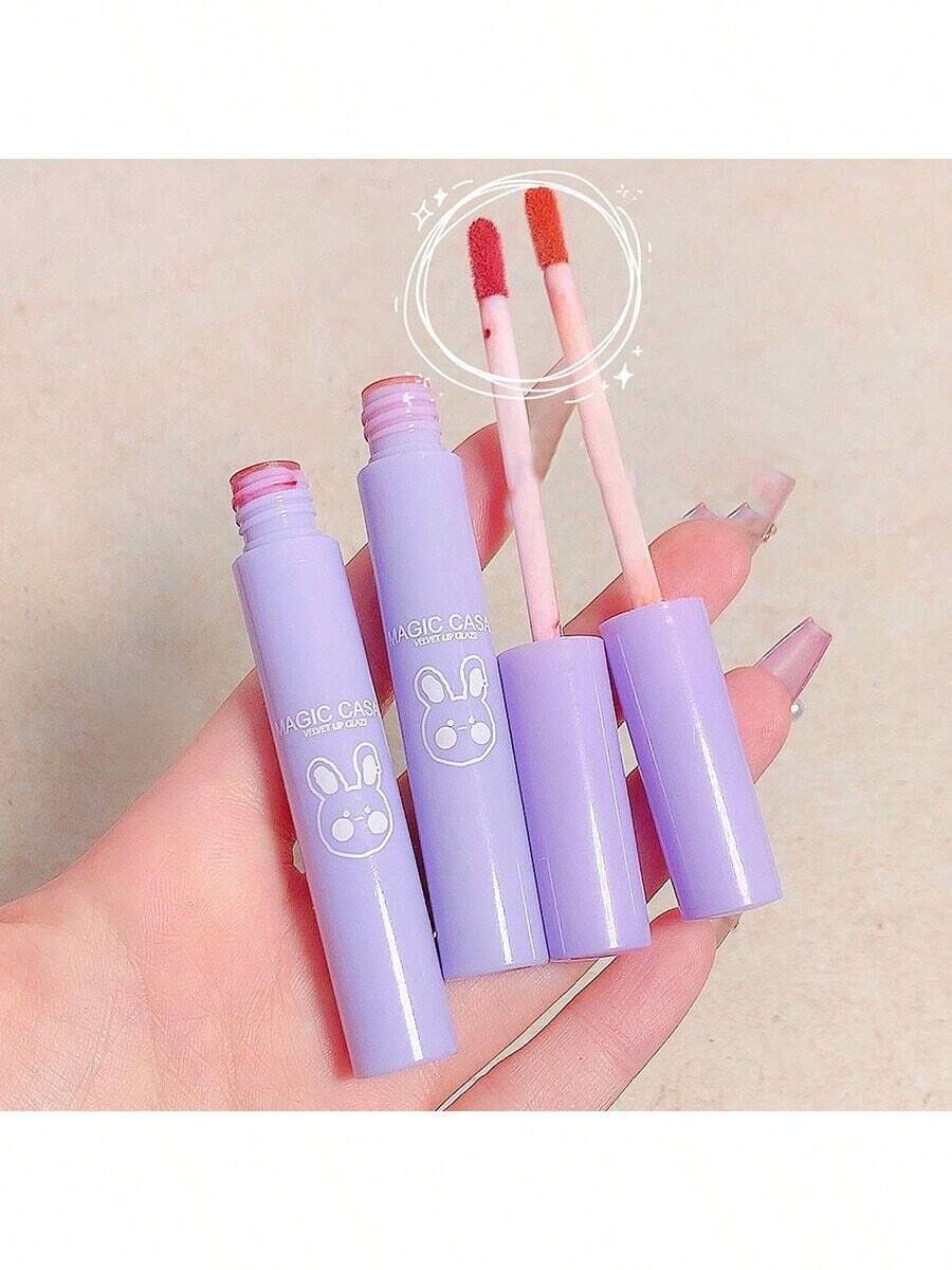 SheIn Rabbit Print Lip Gloss Kit 6Pcs Long-Lasting Matte Liquid Lipstick