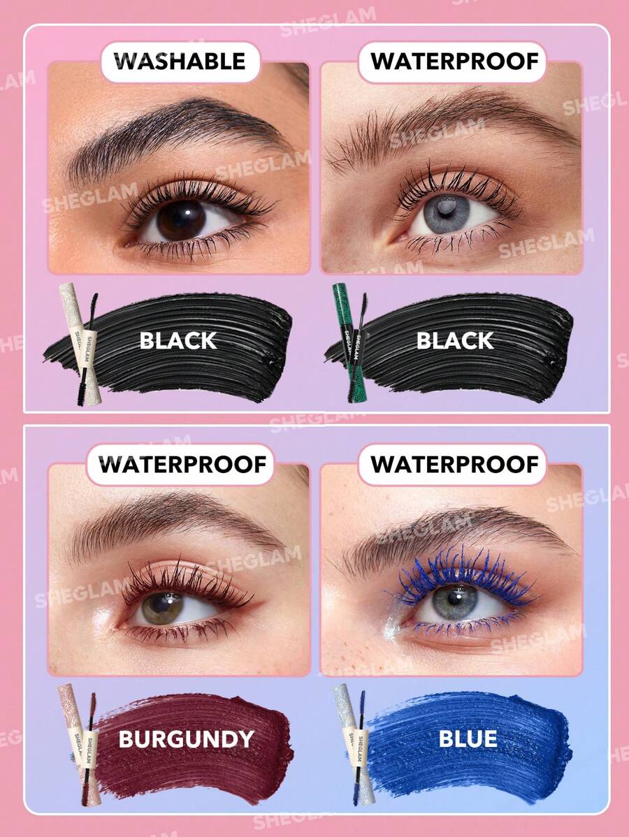 Sheglam All-In-One Volume and Length Mascara-waterproof brugundy