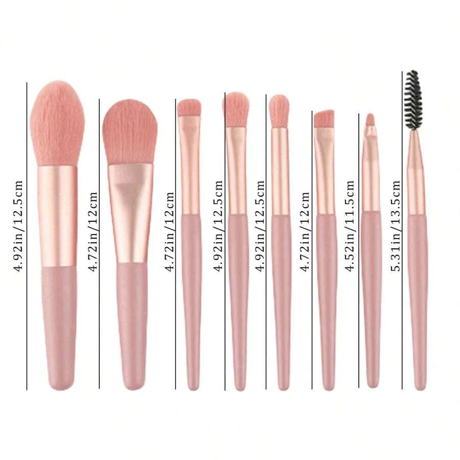 Shein 8pcs Makeup Brush Set  Macaron Brush Portable Concealer