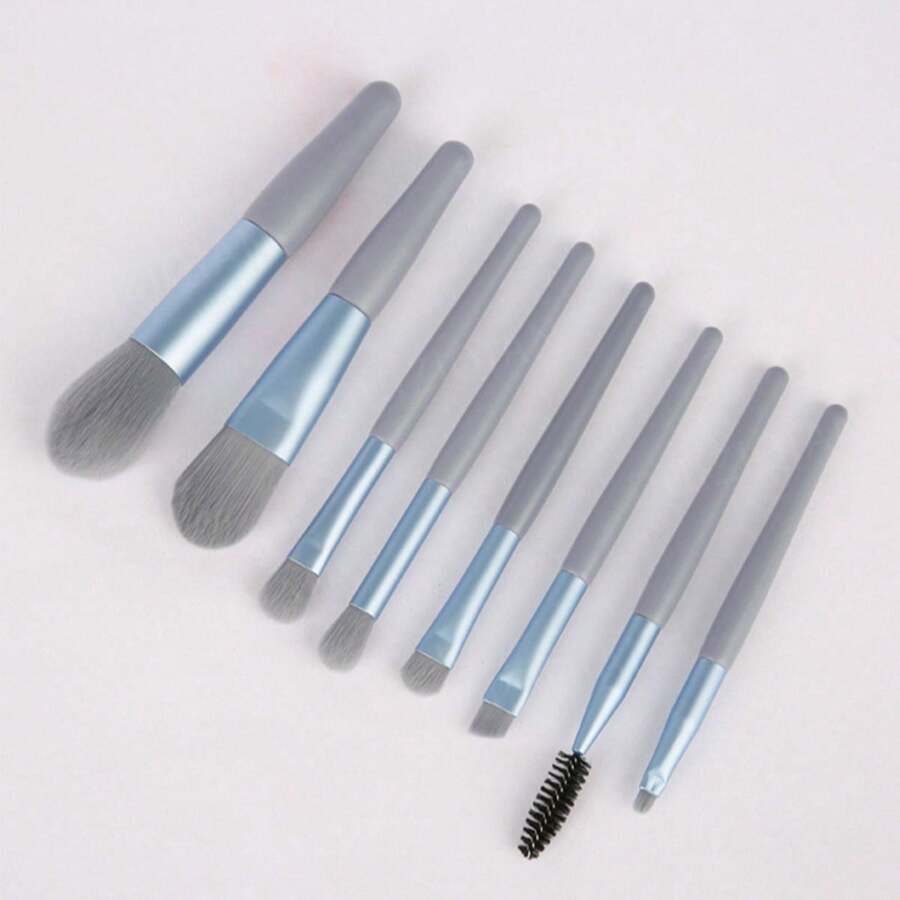 Shein 8pcs Makeup Brush Set  Macaron Brush Portable Concealer