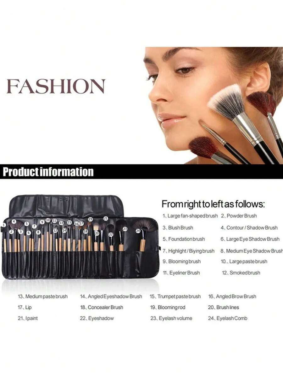 Shein  Bag Of 24 Pcs Makeup Brush Sets Professional