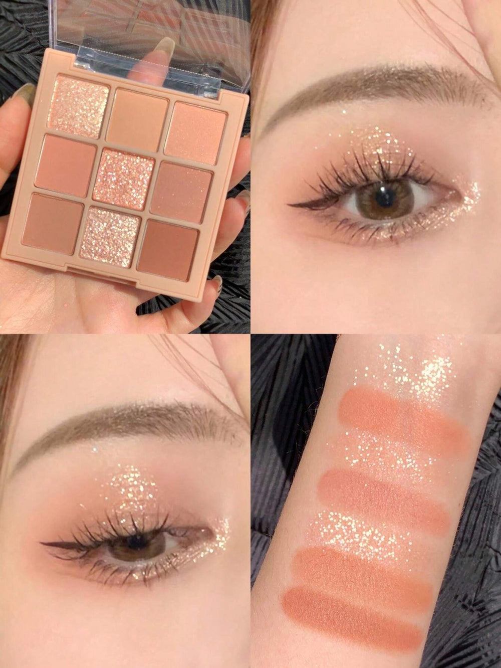 Shein Matte Shimmer Eyeshadow Palette 9-Color Glitter Matte 901-2