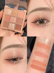 Shein Matte Shimmer Eyeshadow Palette 9-Color Glitter Matte 901-2