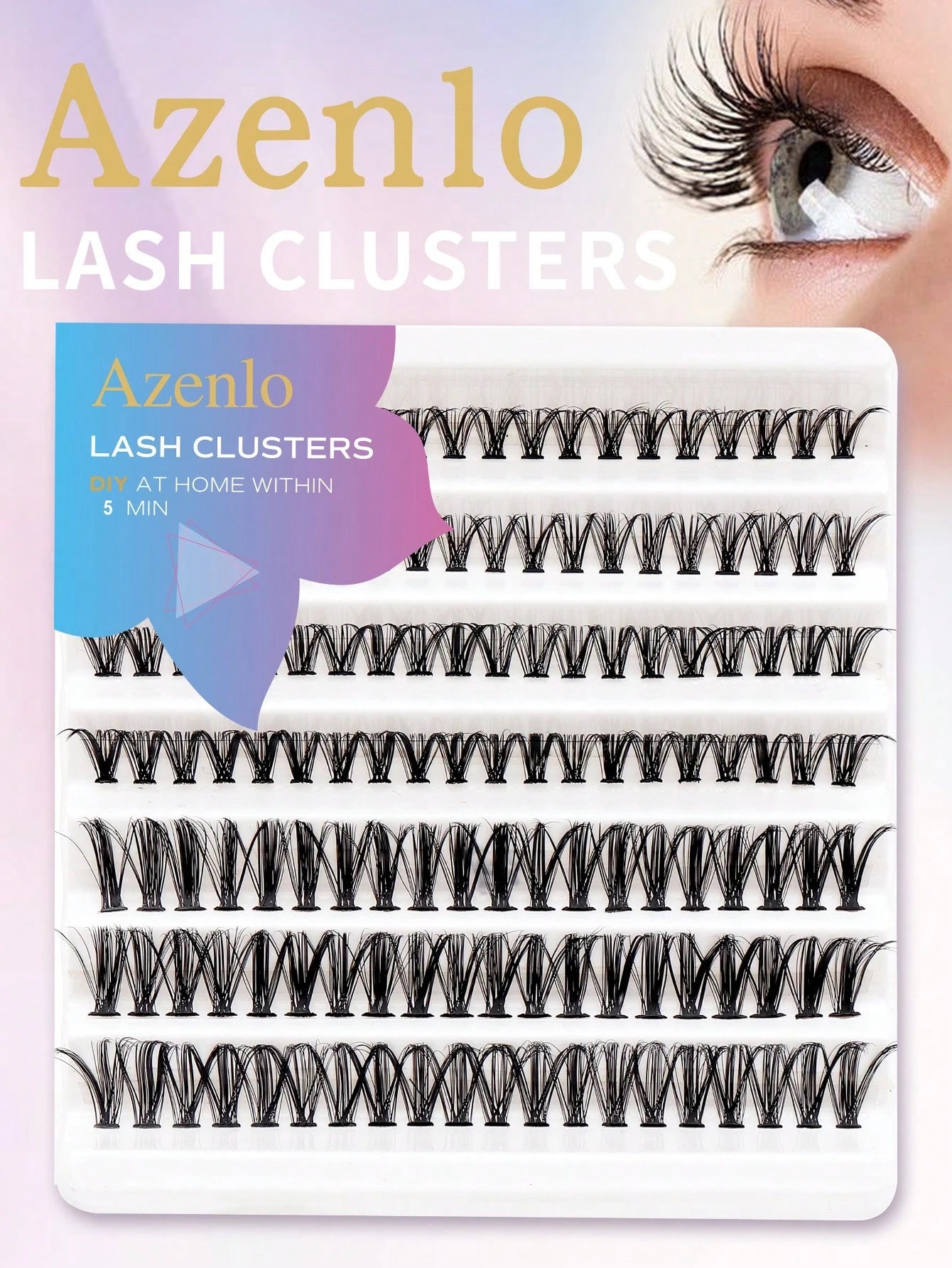 shein Azenlo Seven Row Set Of 140PCS Single Cluster Segmented False Eyelashes