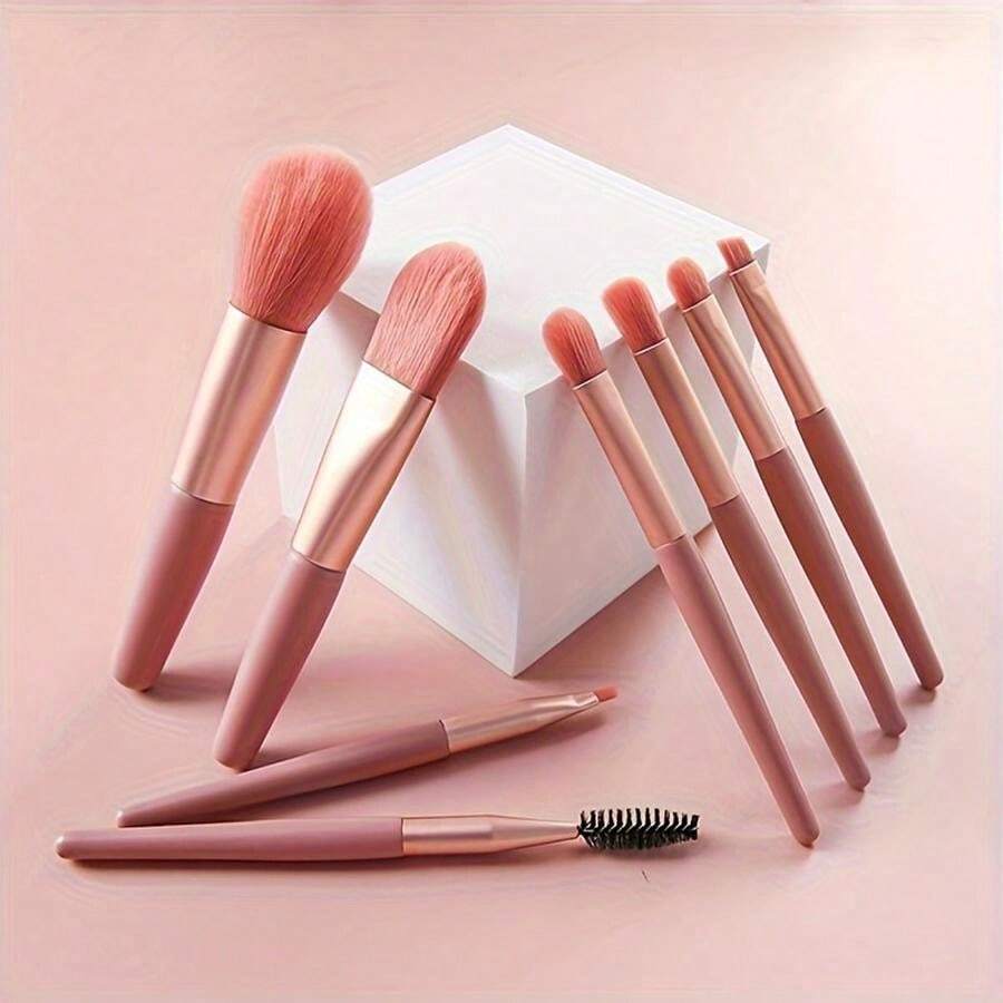 SheIn 8pcs Makeup Brush Set With Portable Case Professional