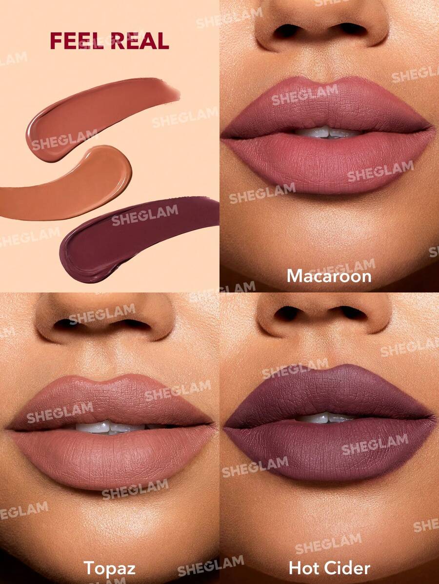 Sheglam Allure Mini 3 Piece Liquid Lipstick Set - Feel Real