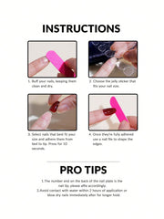 Shein 24pcs Long Almond-Shaped Press-On Nails