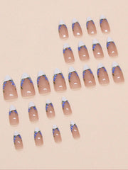 Shein 24pcs Long Almond-Shaped Press-On Nails