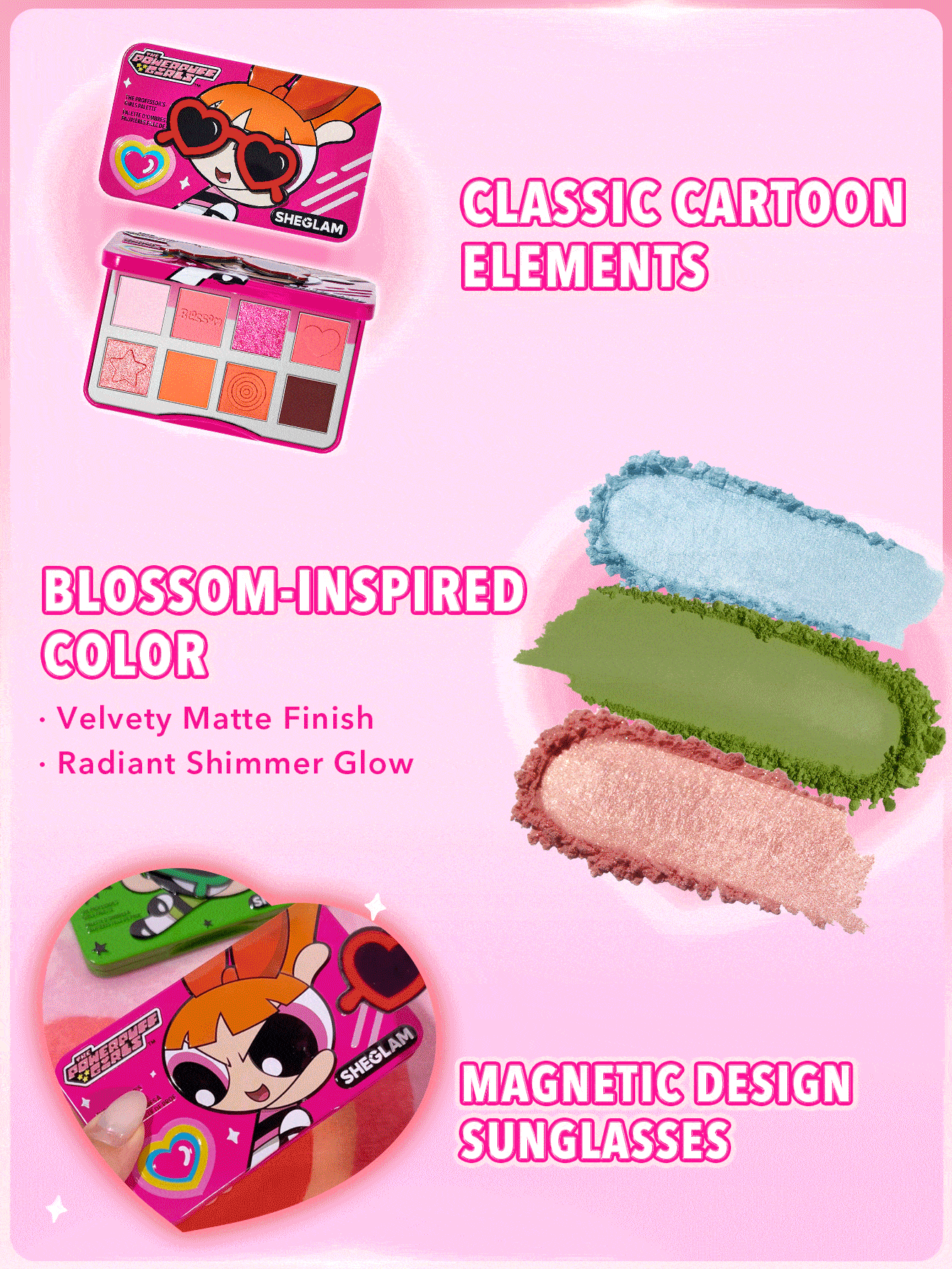 sheglam the powerpuff girls palette eyeshadow