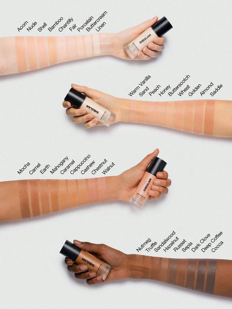 SHEGLAM Concealer +Shimmer Liquid Bronzer +COMPLEXION PRO MATTE FOUNDATION