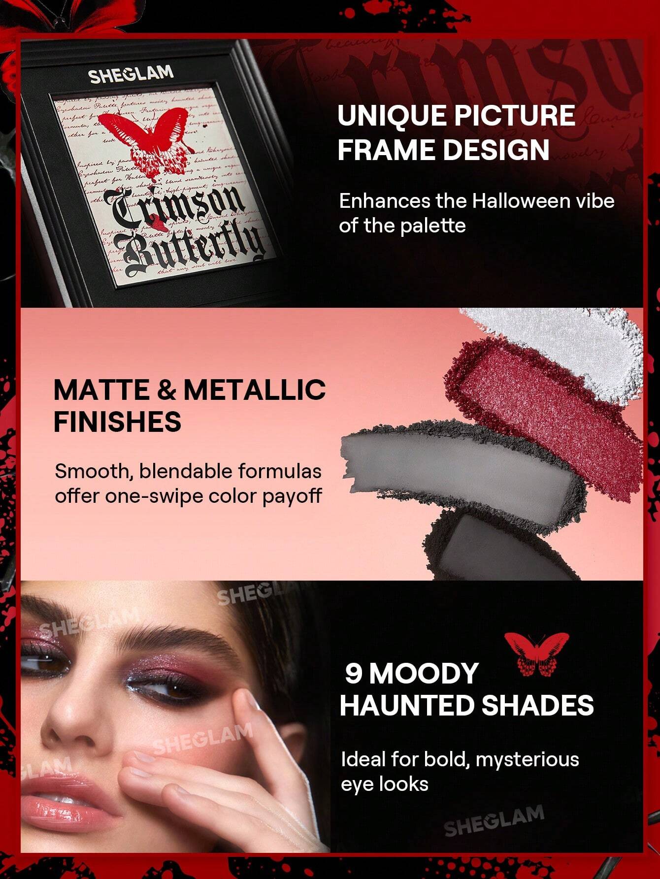 Sheglam crimson butterfly cursed chrysalis palette