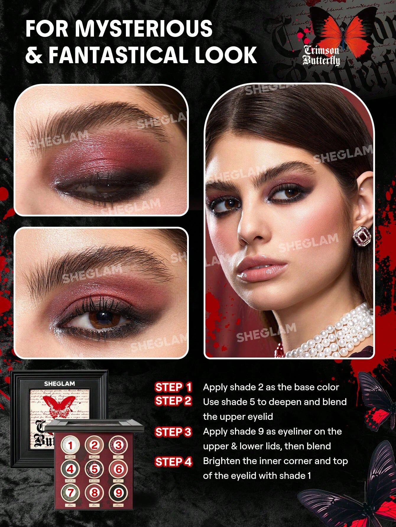 Sheglam crimson butterfly cursed chrysalis palette