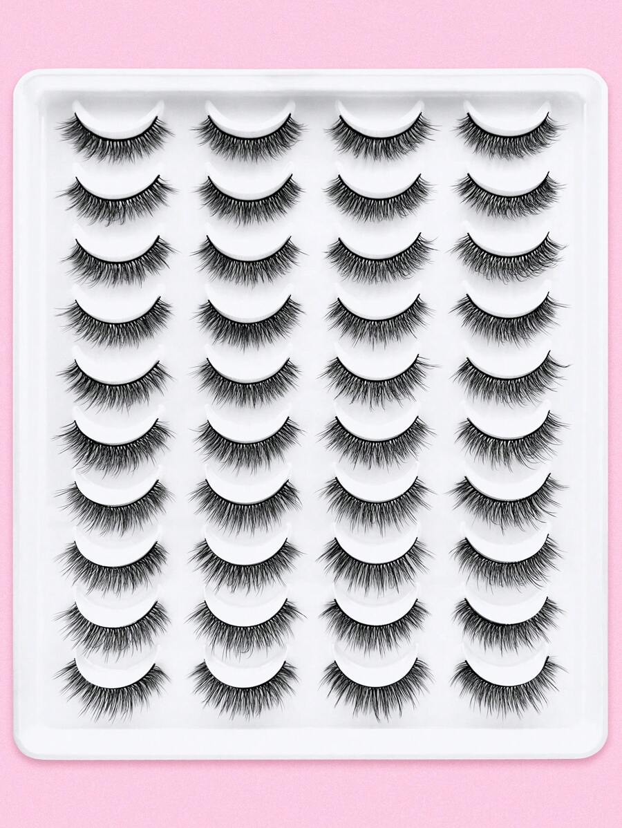Shein 20 Pairs Manga Lashes Faux Mink Eyelashes