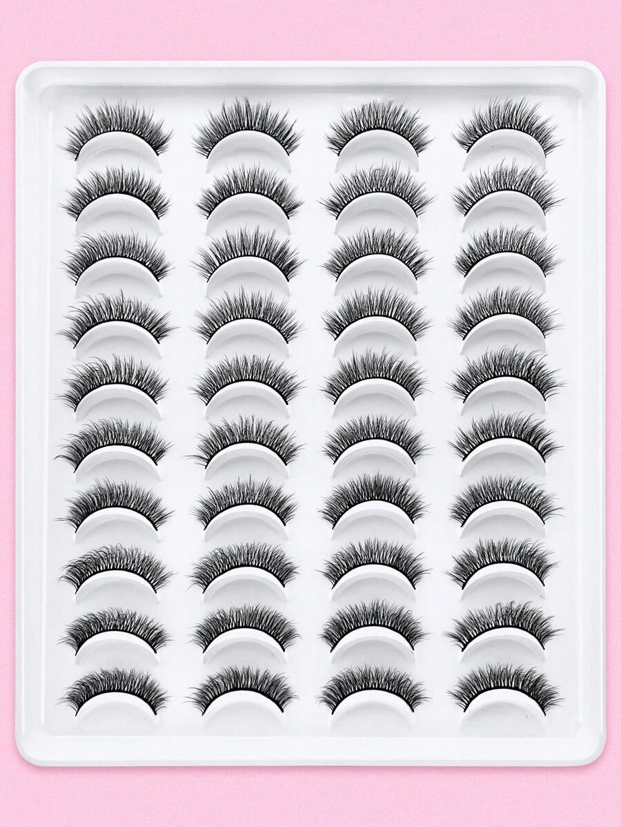 Shein 20 Pairs Manga Lashes Faux Mink Eyelashes