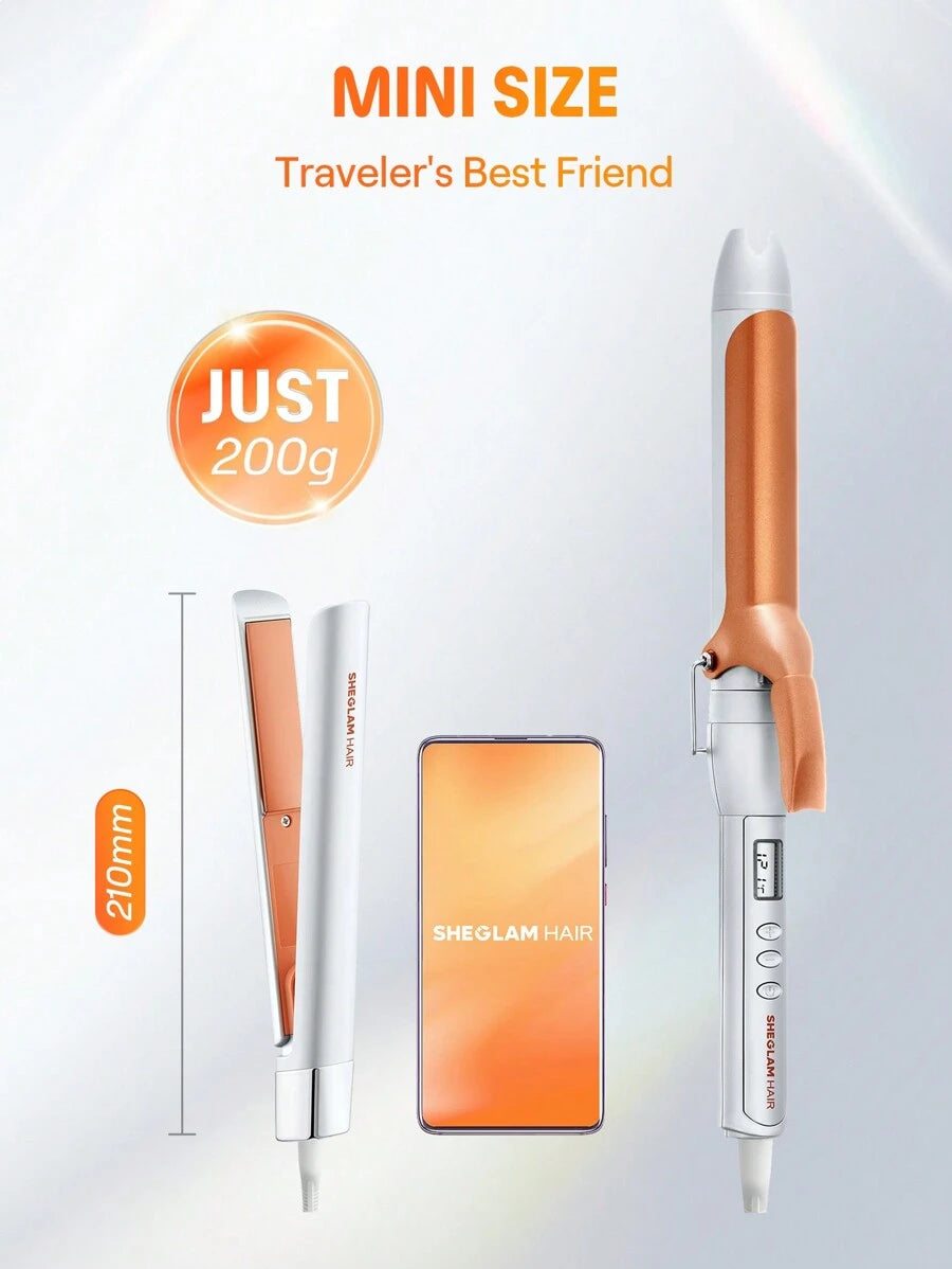 Sheglam hair travel buddy mini hair straightener 2*1