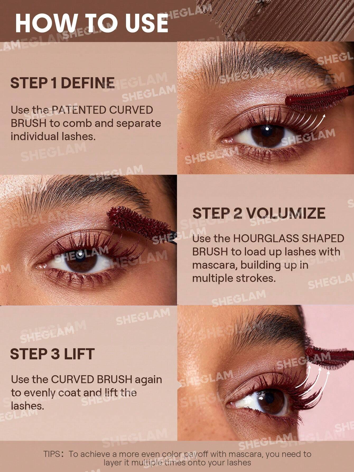 Sheglam All-In-One Volume and Length Mascara-Waterproof Macchiato