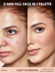باليت SHEGLAM All About That Face متعددة الاستعمالات للوجه - درجة فانيليا سكالبت 12 لونًا
