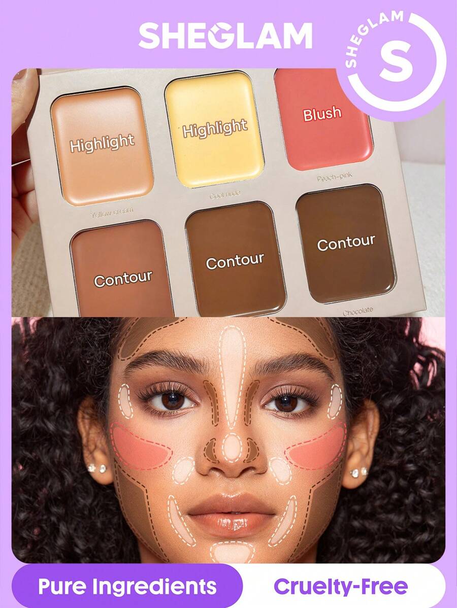 Sheglam Stereo Face Creamy Contour Palette 6 shades French Girl