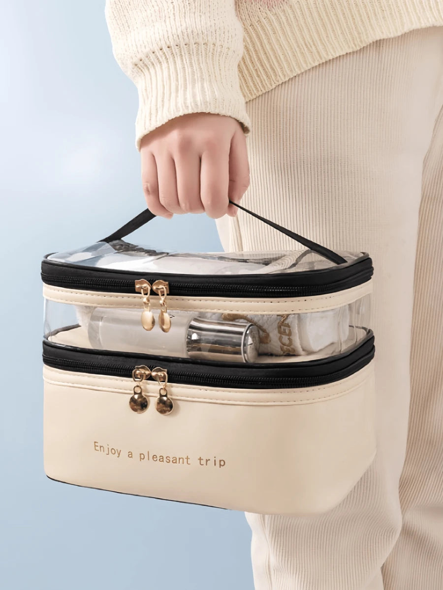 Shein 1 Piece Double Layer Large Capacity Cosmetic Bag