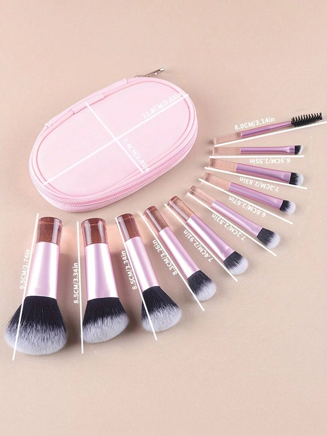 Shein Mini Makeup Brush Set 10 Pieces Pink