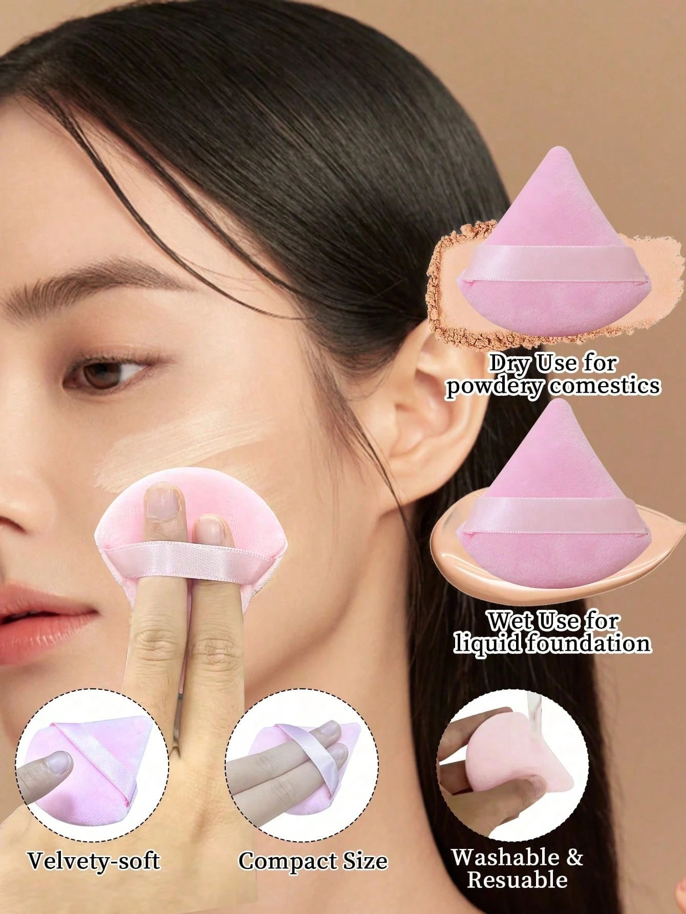 Shein 13pcs pink Makeup Brushes + Puff And Sponge