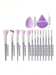 Shein 13 pcs makeup brush set + brush + 2 sponges