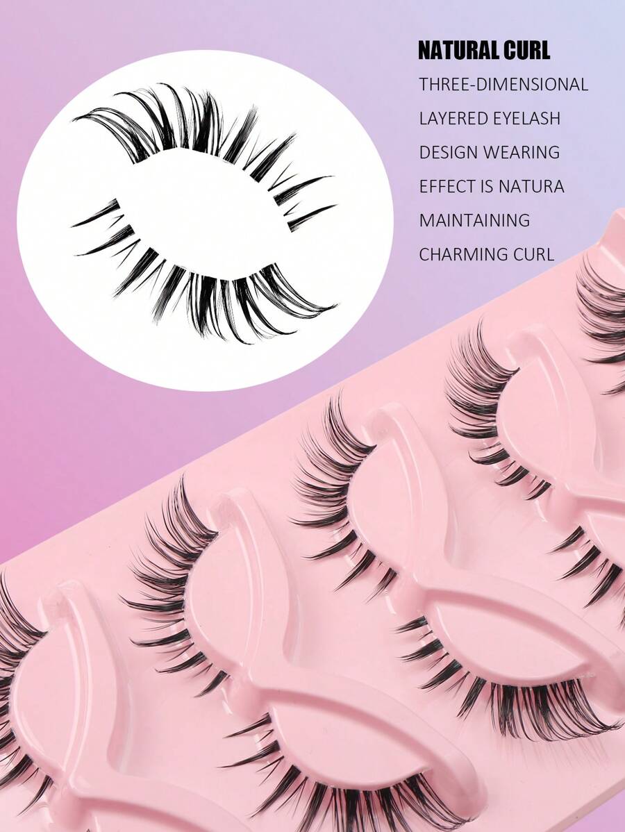 Shein 5 Pairs Cat Eye Lashes 3D Eyelashes