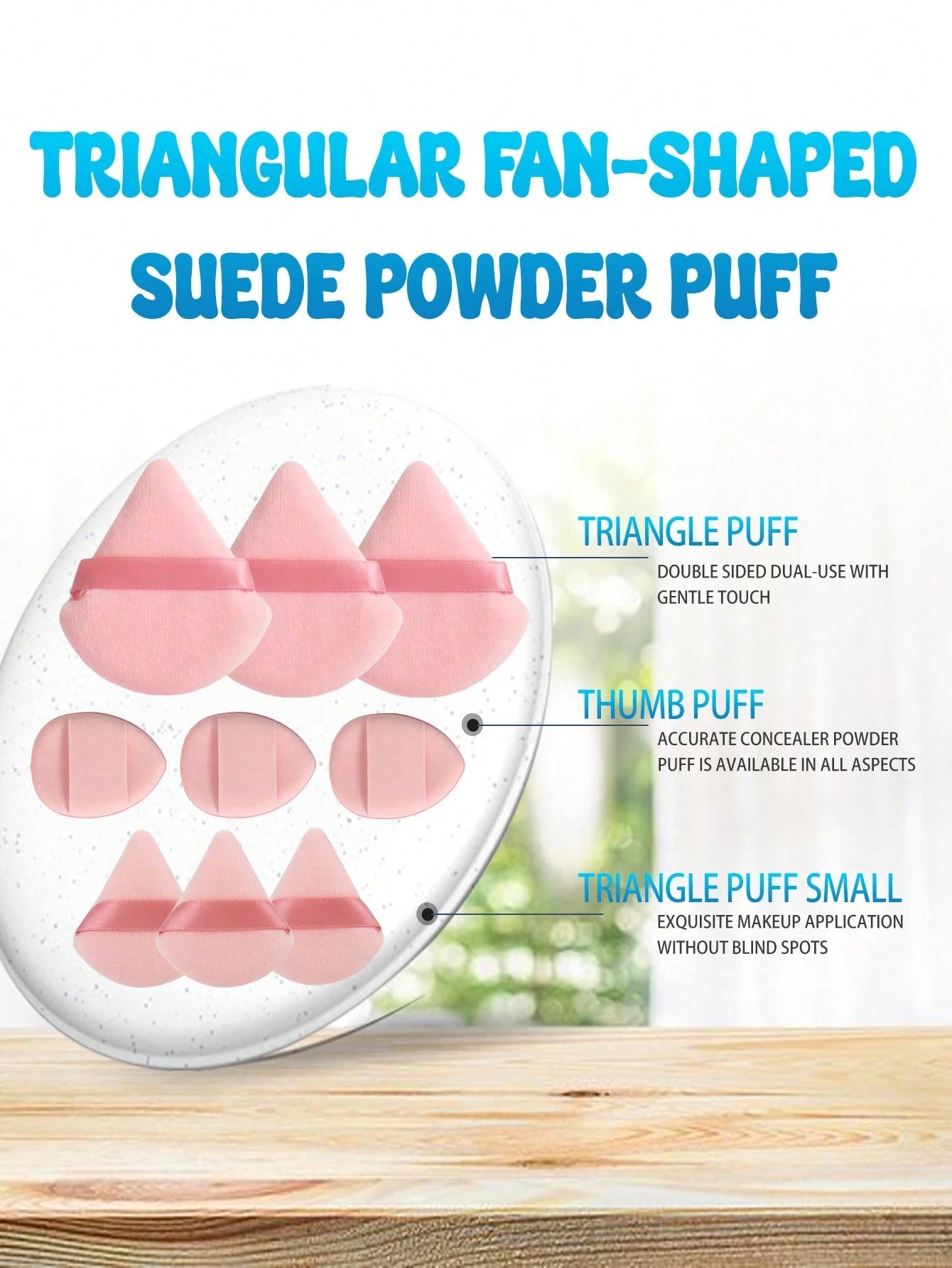Shein 16 Large Makeup Sponge Set With Bag Pink