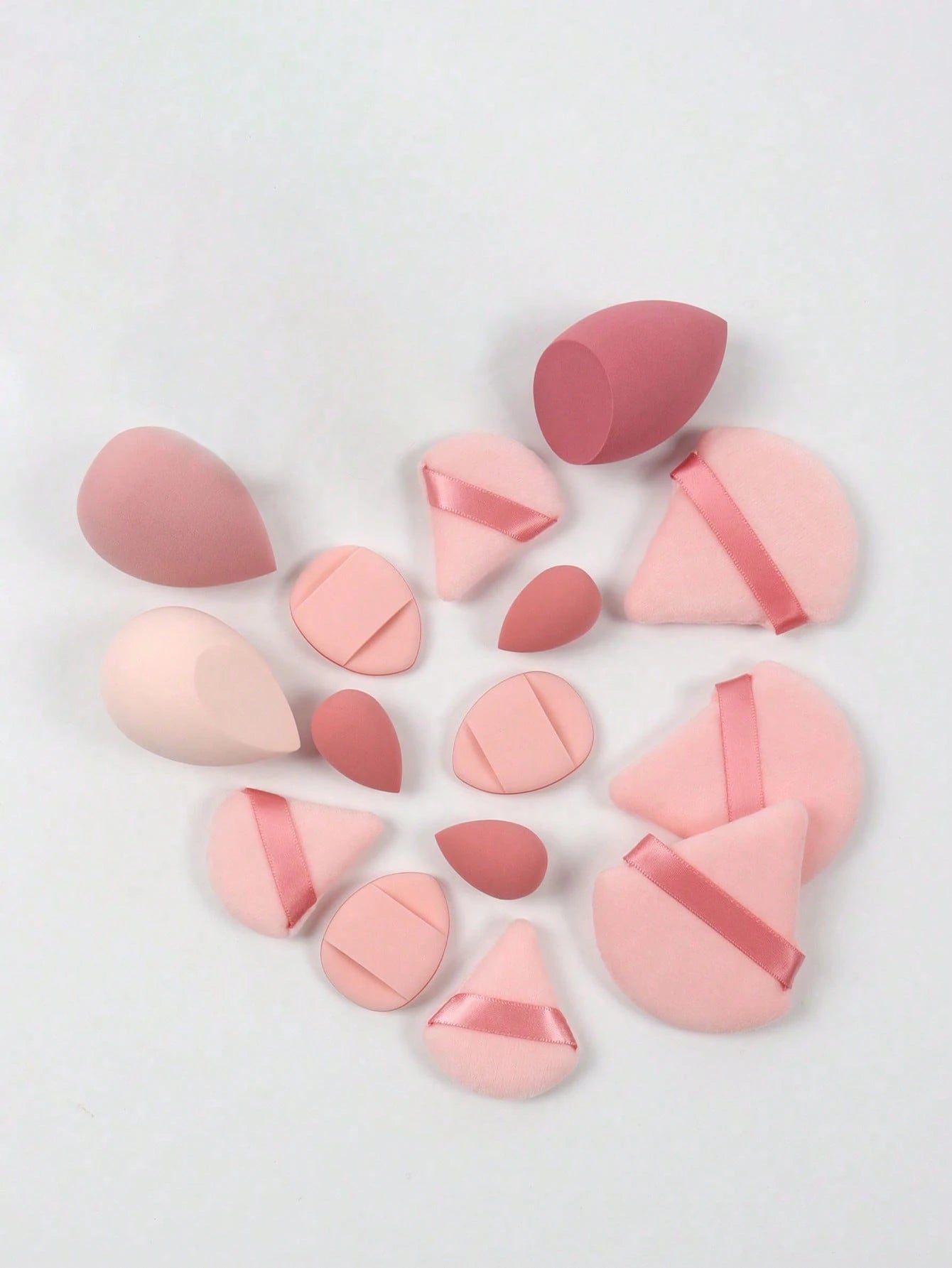 Shein 16 Large Makeup Sponge Set With Bag Pink