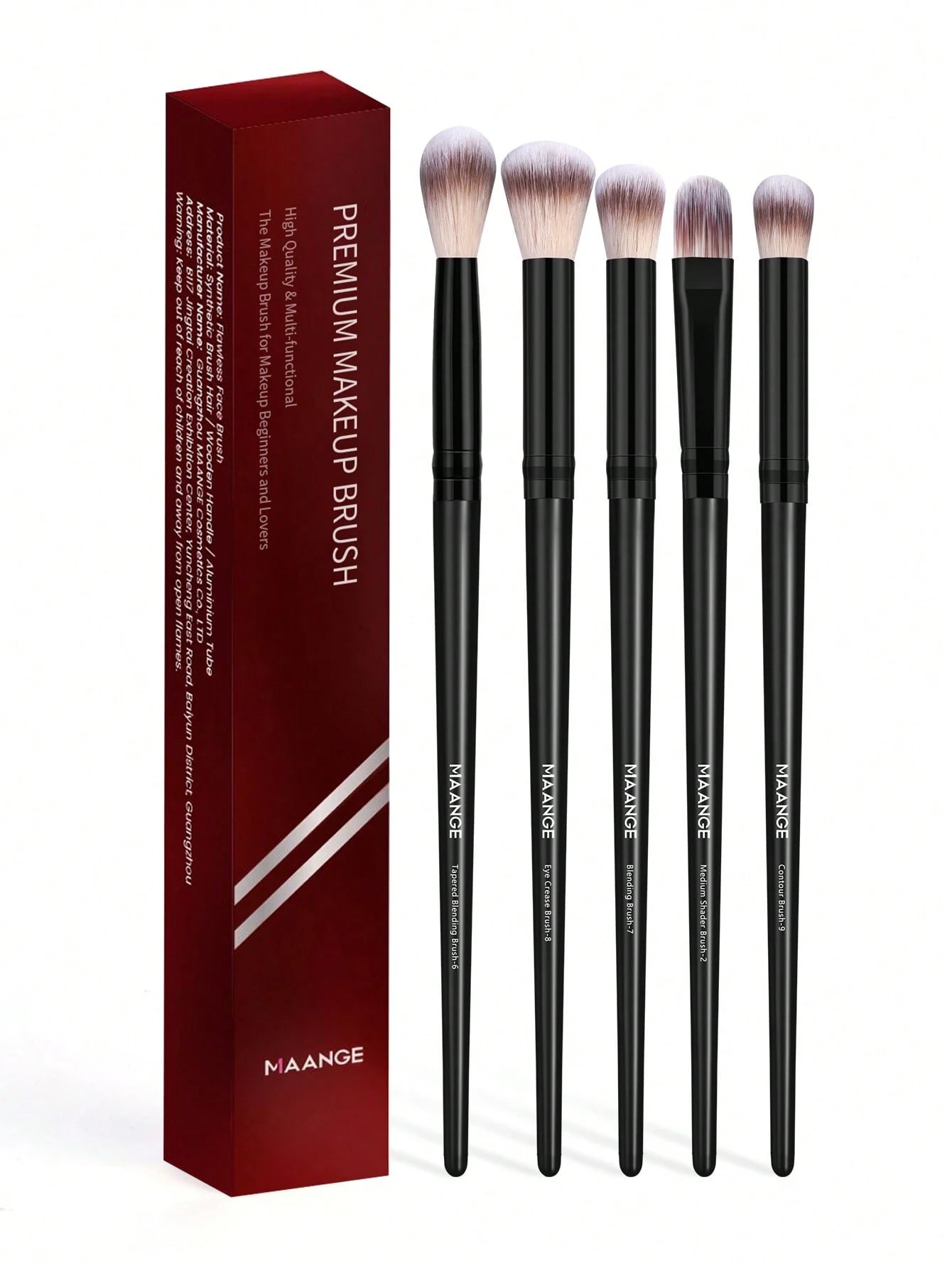Maange 5Pcs Permium Makeup Brush Black