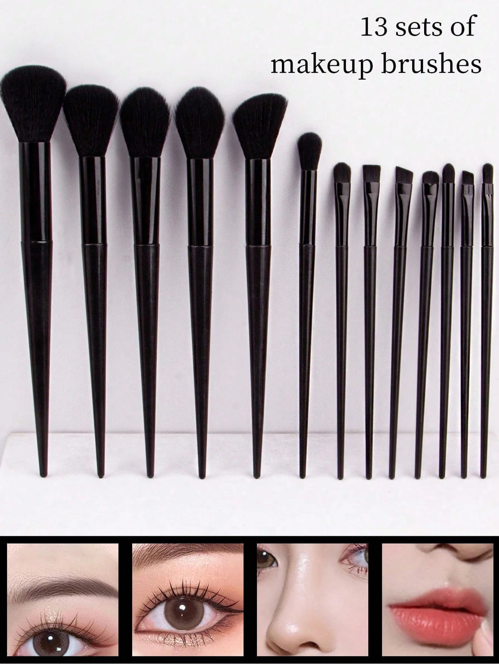 Shein piece makeup brush set Black 13pes
