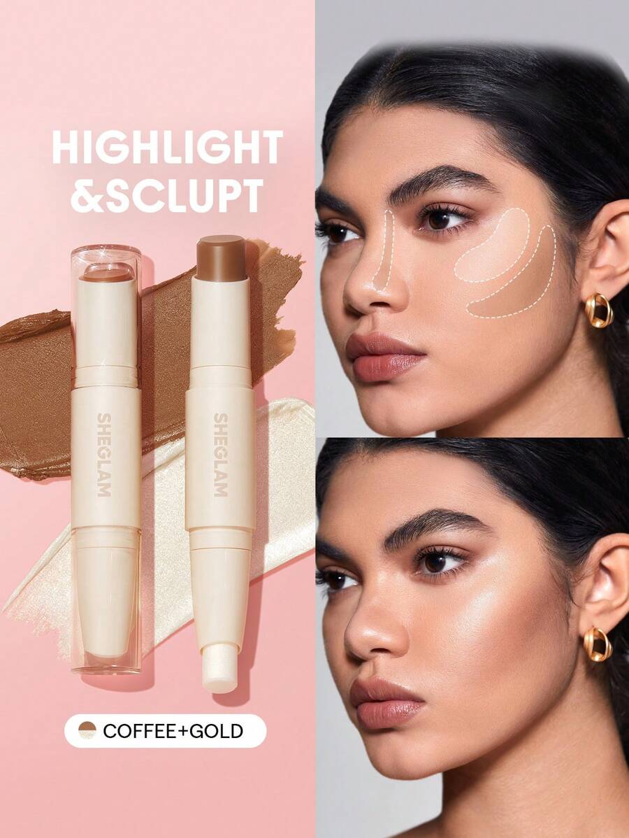 Sheglam Color and Sculpt Stick 2 In 1 Contour Dual Head Highlighter