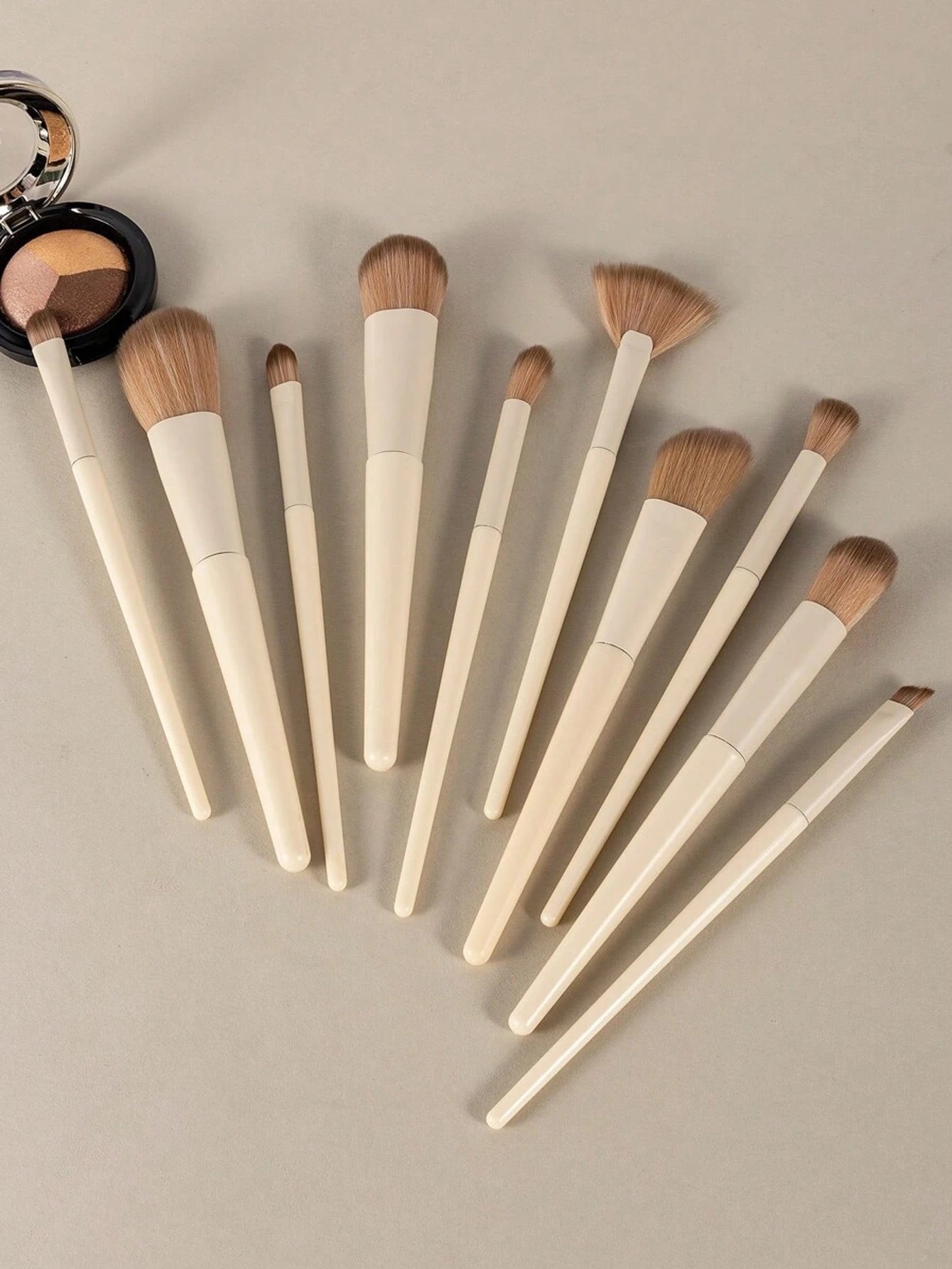 Shein 10Pcs Makeup Brush Beige