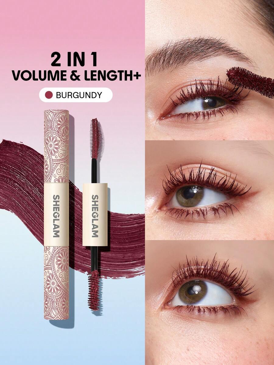 Sheglam All-In-One Volume and Length Mascara-waterproof brugundy