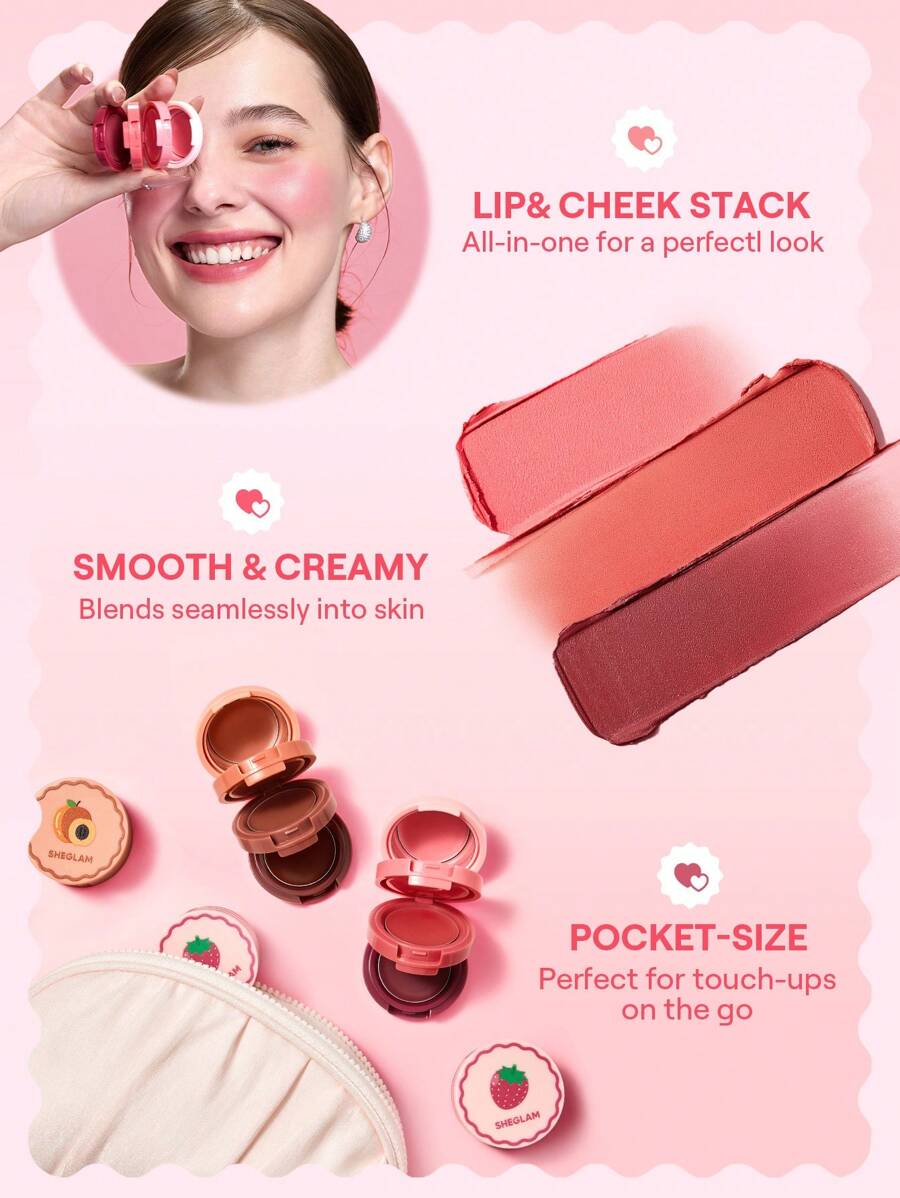 SHEGLAM Very Cherry Cheek and Lip Cream Stack