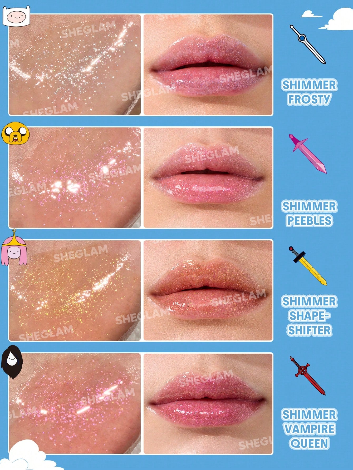 Sheglam Adventure Time Heroes Only Shimmery Lip Gloss