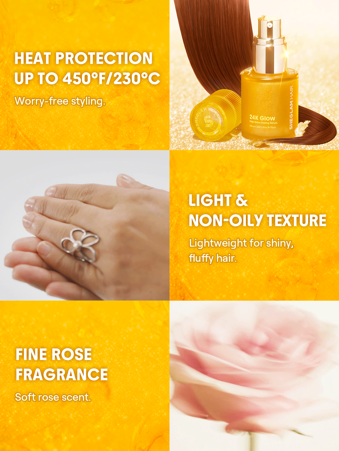sheglam hair 24k glow high shine 50ml