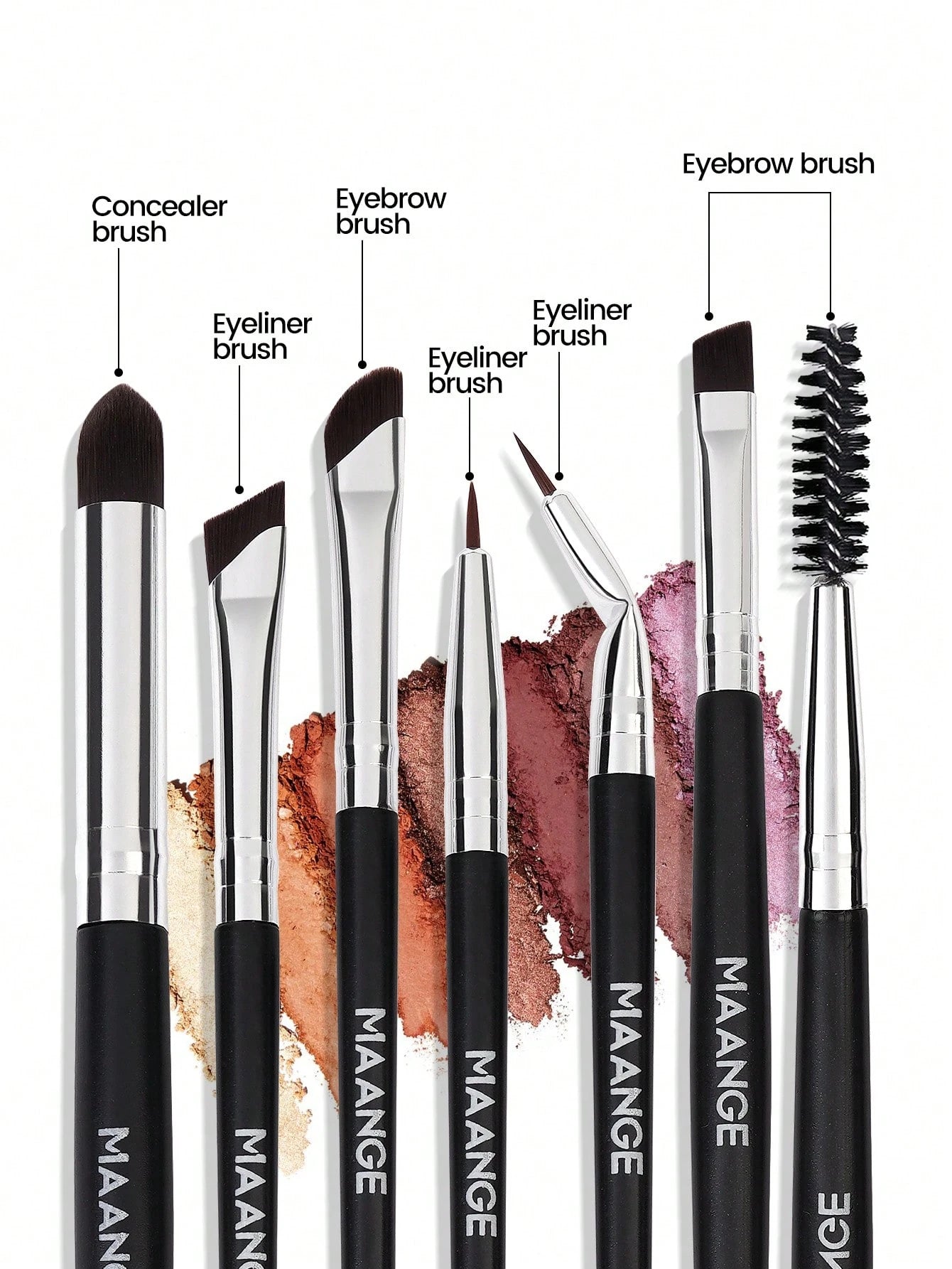 Maange 10pcs Makeup Brush Set Black