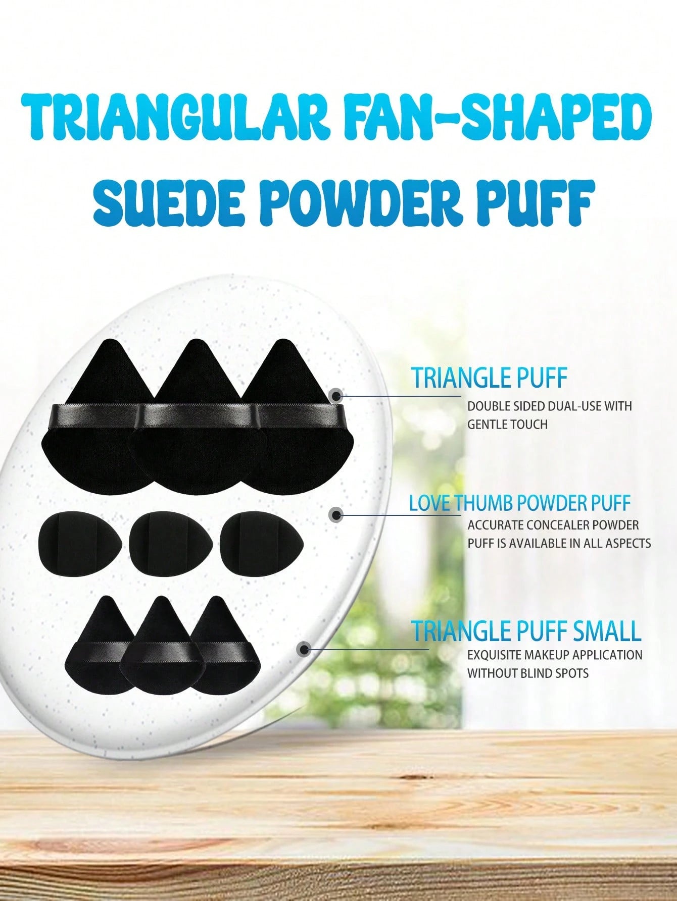 Shein 16 Large Makeup Sponge Set With Bag Black