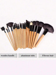 Shein 24 Pcs Makeup Brush beige Set with bag