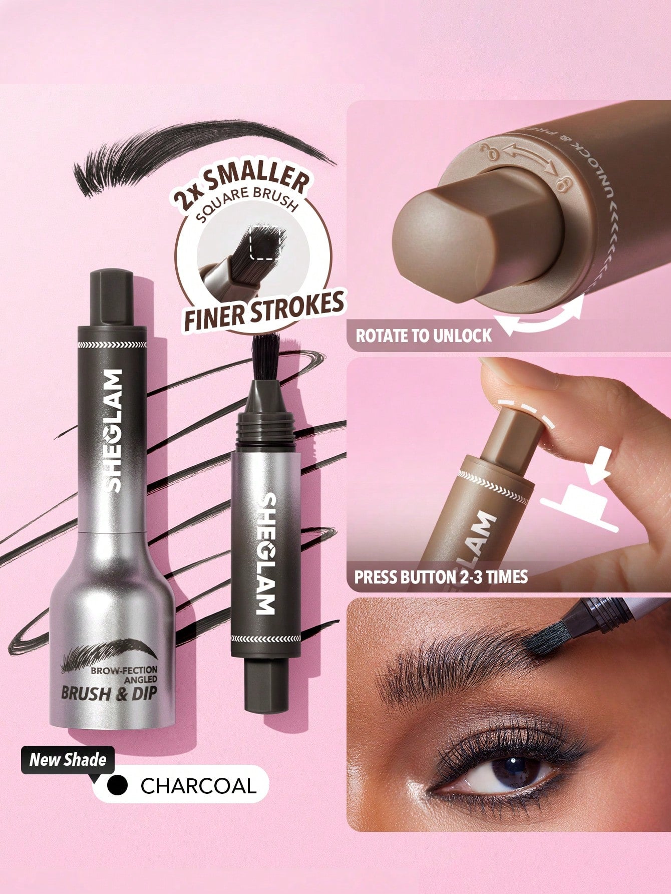 SHEGLAM Brow-Fection Angled Brush & Dip