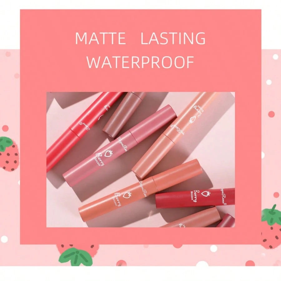 Shein 3PCS Strawberry Lipstick Set Velvet Matte Lipstick