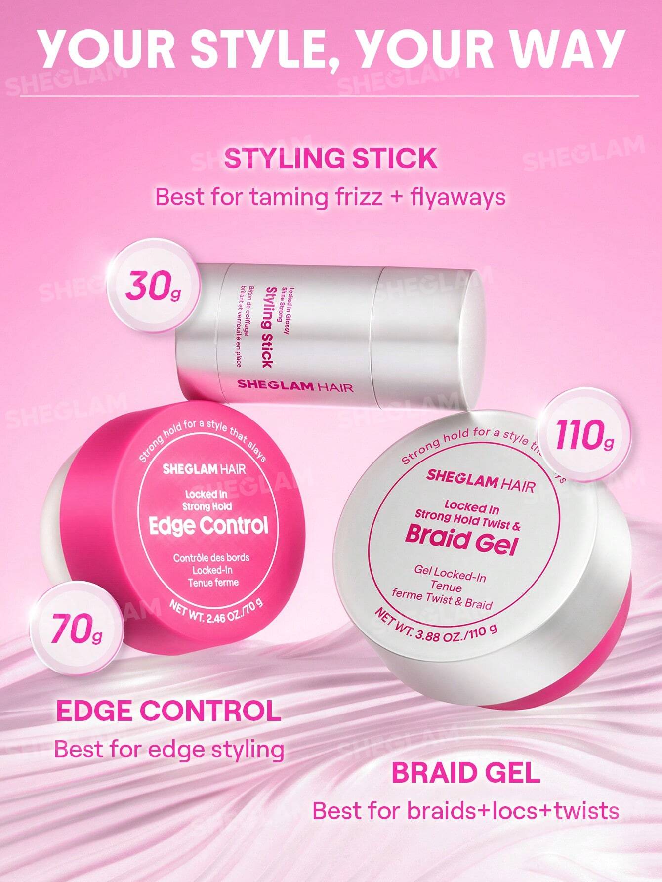 SHEGLAM Locked in Strong Hold Edge Control 70g